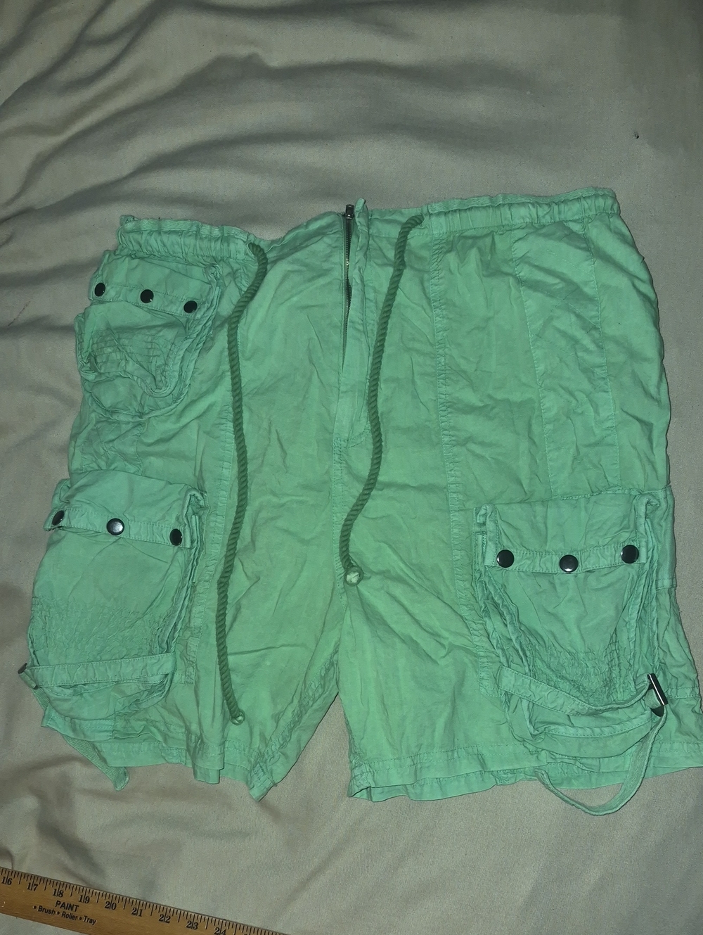 Free People Light Green Womens Cargo Shorts with Utility Pockets
